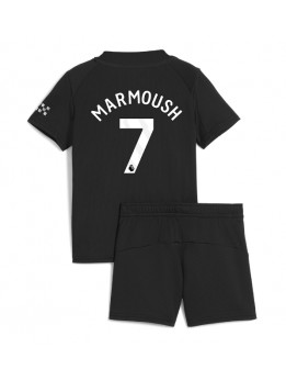 Manchester City Omar Marmoush #7 Replika Borta Kläder Barn 2025-26 Kortärmad (+ byxor)